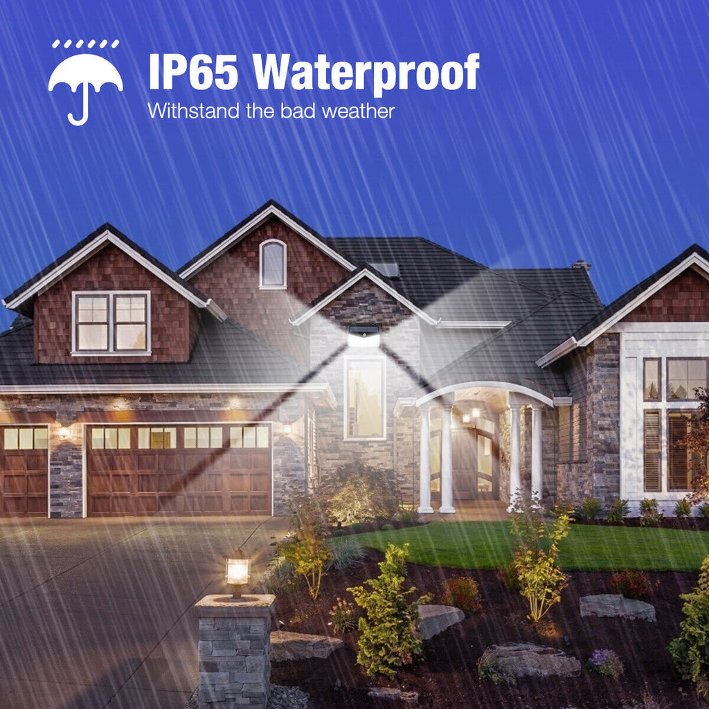 208 LED energía solar luz sensor de movimiento al aire libre patio jardín lámpara de pared impermeable