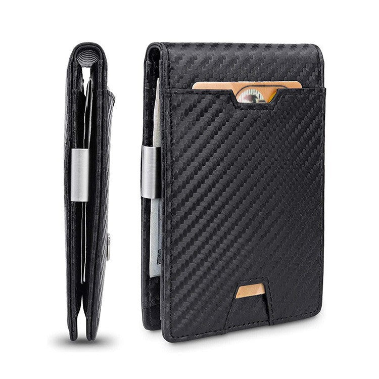 Men's Carbon Fiber Leather Beauty Money Clip