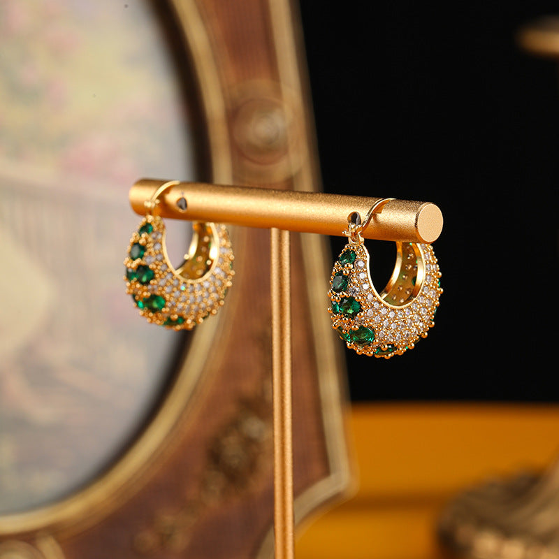 Women Fashion Micro-pave Zircon Hoop Earrings