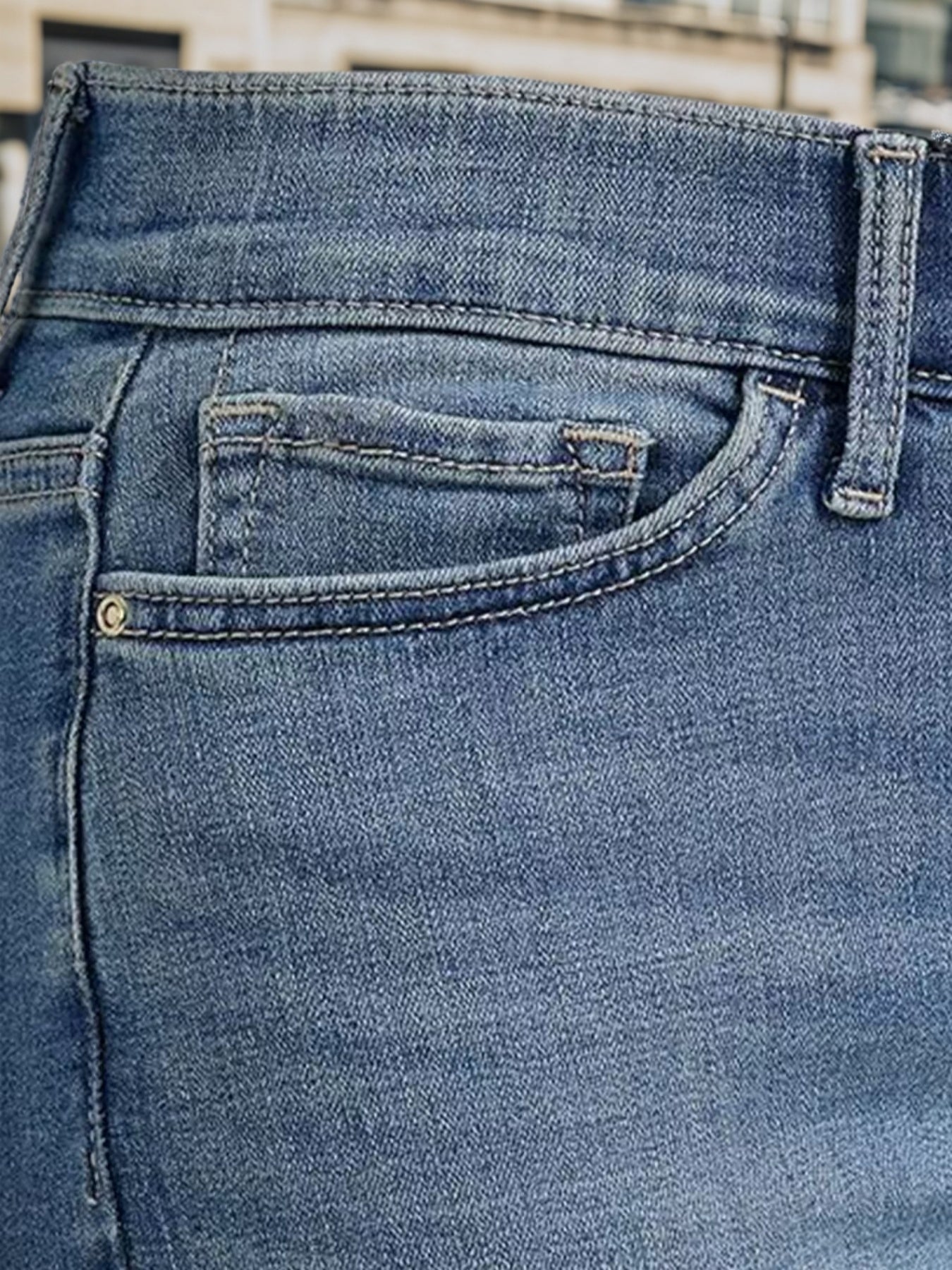 High Waist Slim Straight Daily Jeans