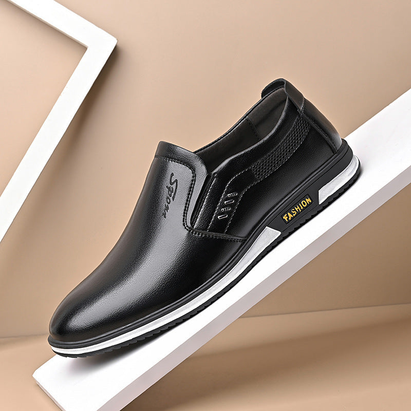 Men White Casual Slip-on Leather Shoes