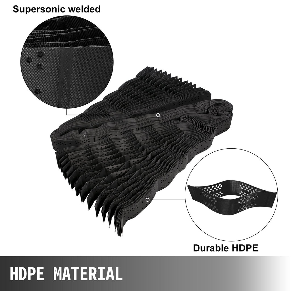 VEVOR Geo Grid Ground Grid 9x17 Ft, Geo Cell Grid 4 Inch Thick, Gravel Grid HDPE Material, Ground Stabilization Grid 1885 LBS Per Sq, Tensile Strength Gravel Ground Grid For Slope Driveways, Garden