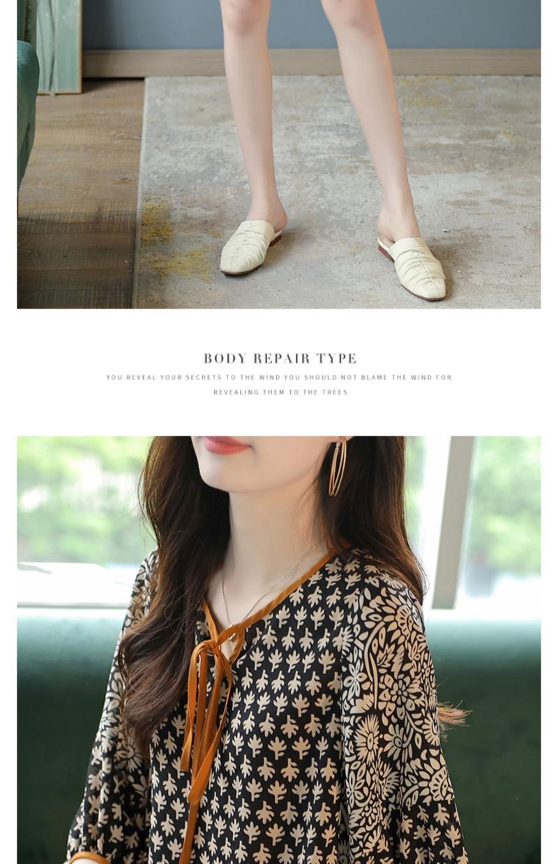 Women's Commuter Half Sleeve Lace Printing Chiffon Shirt