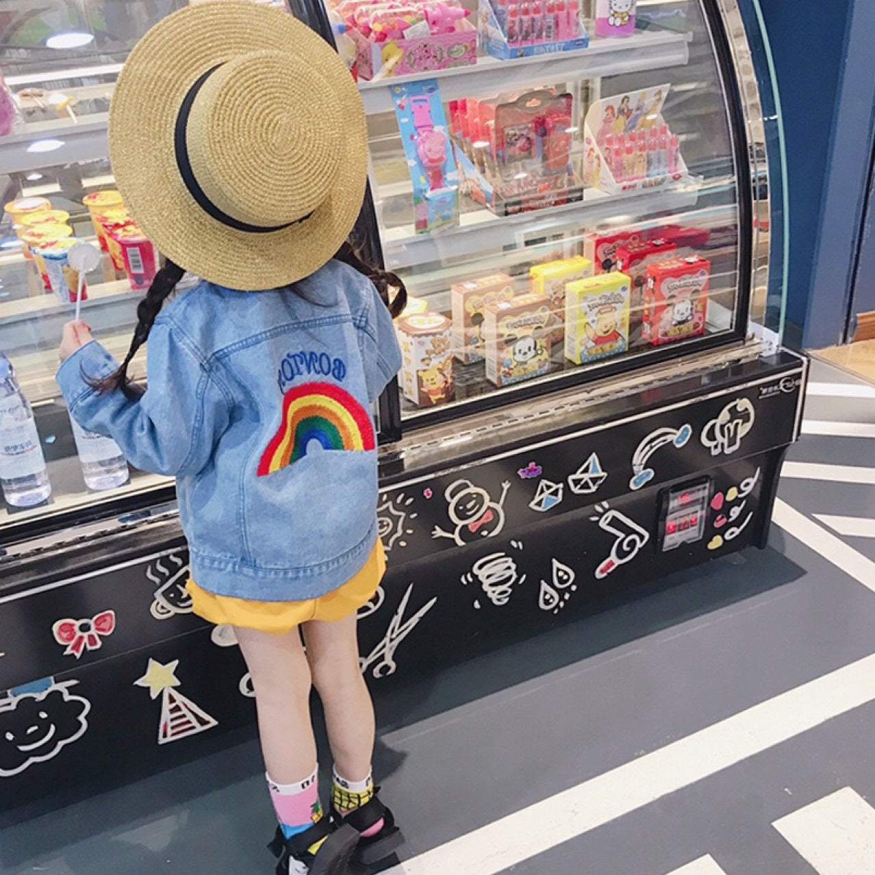 Children's Rainbow Denim Boys And Girls Denim Jacket