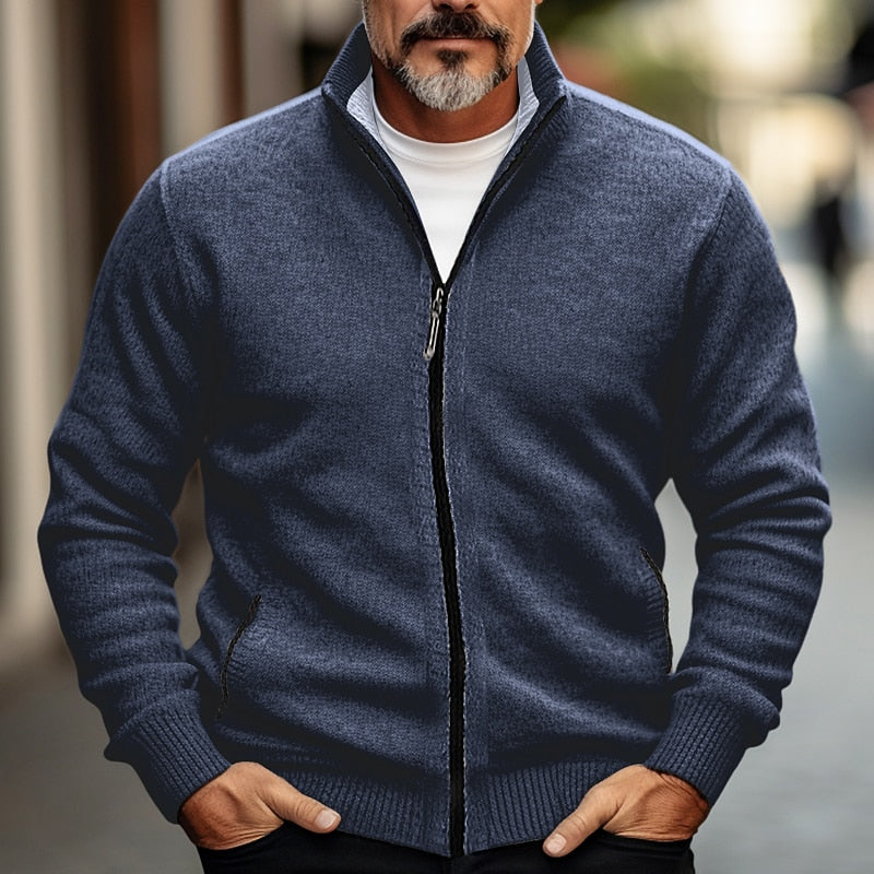 Men's Fleece-lined Thickened Sweater Trendy Sweater