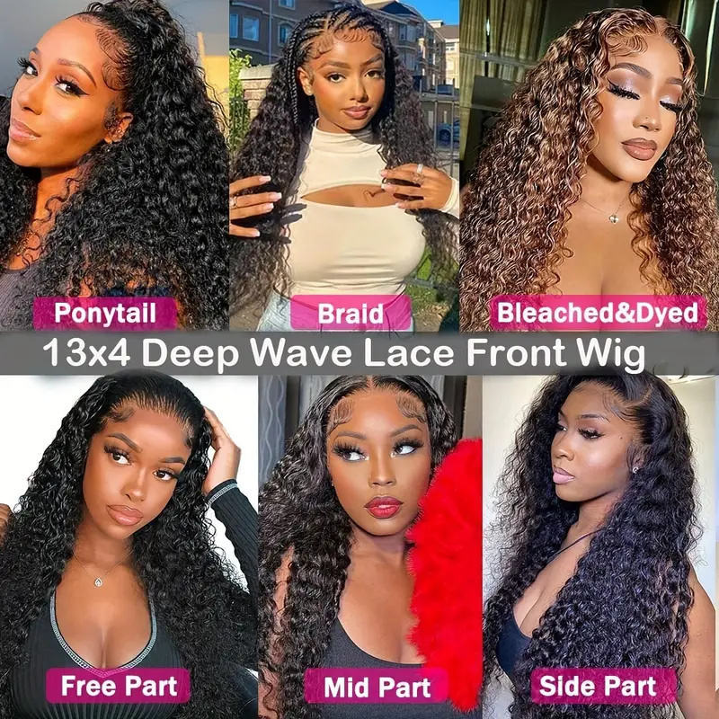 13x4 Deep Wave Lace Front Human Hair Wig