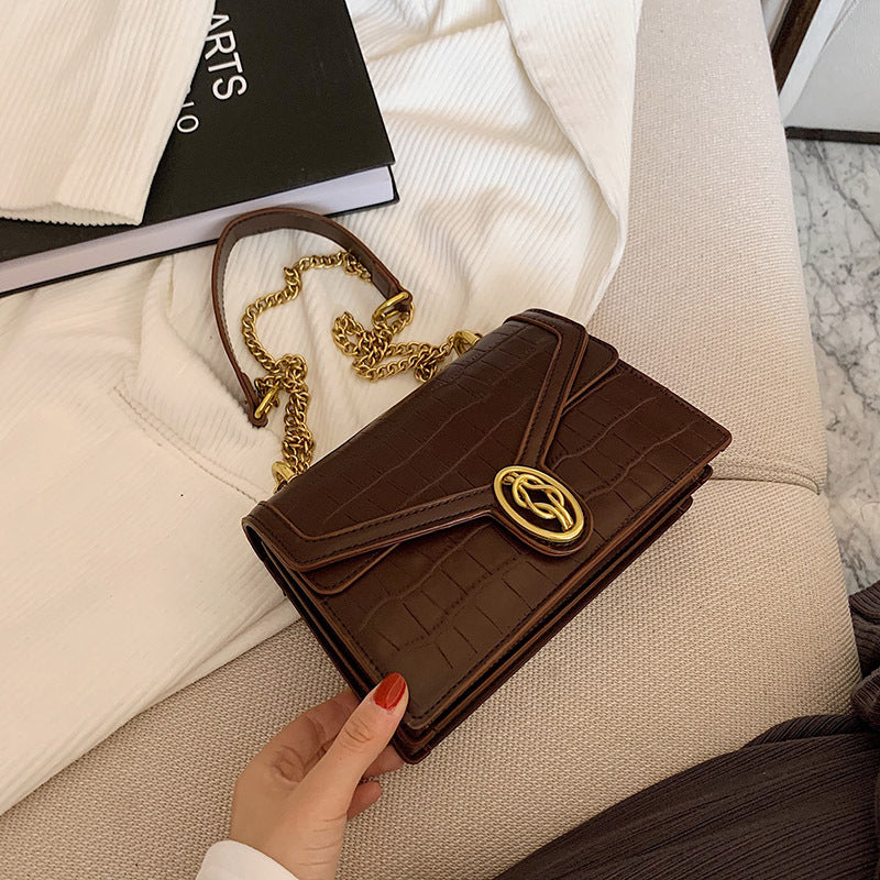 Women Fashion Stone Grain Crossbody All-match Ins Chain Shoulder Bag