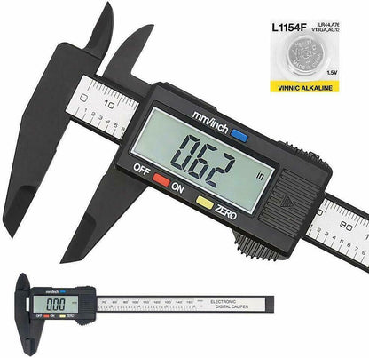 Digital Caliper Electronic Gauge Carbon Fiber Vernier Micrometer Ruler 150mm 6