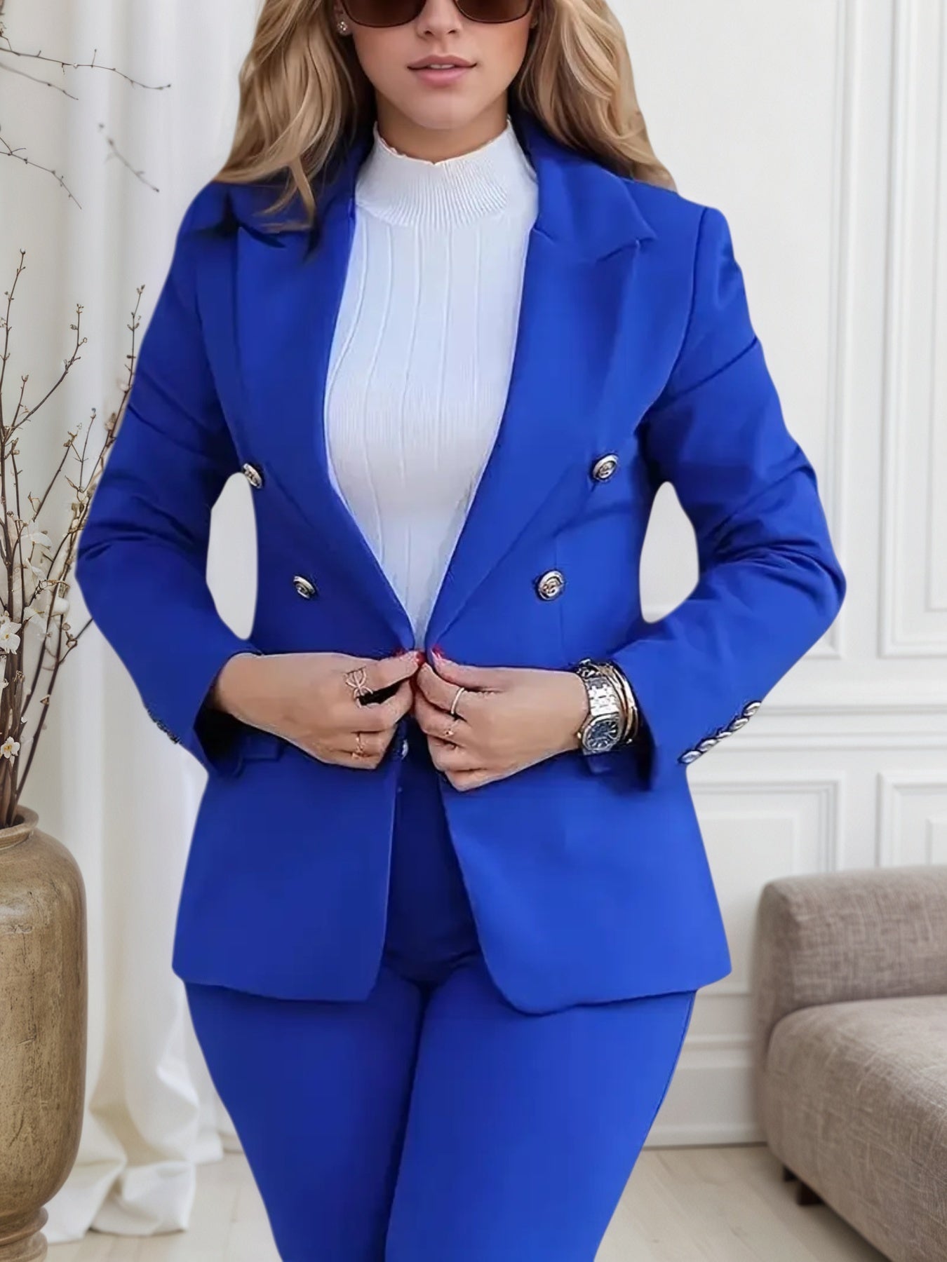 Women's Double-Breasted Suit Set