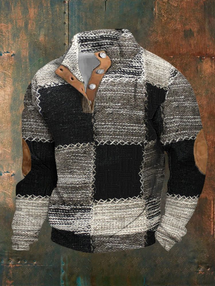 Digital Printing Turtleneck Half Zipper Sweater For Men