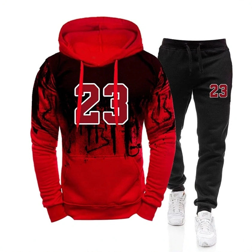 Men's Sport Suit Splashed Ink Printing Sportswear