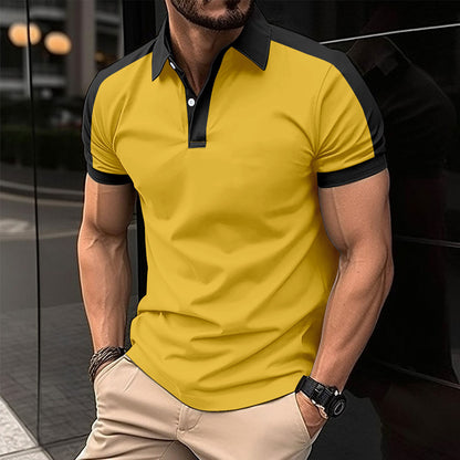 Men's Business Casual Raglan Short-sleeved Polo Shirt