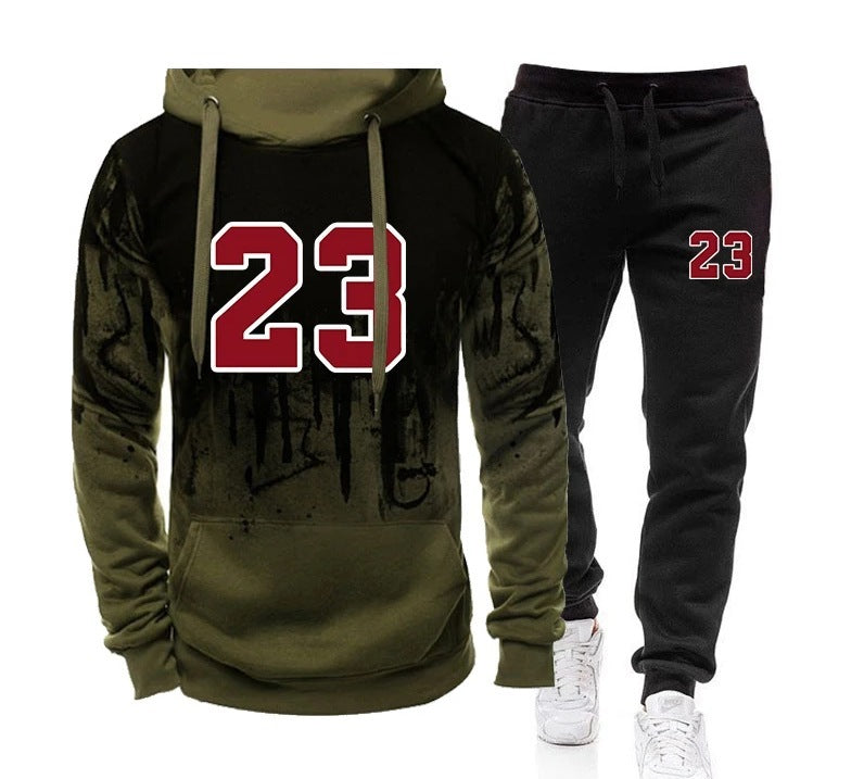 Men's Sport Suit Splashed Ink Printing Sportswear