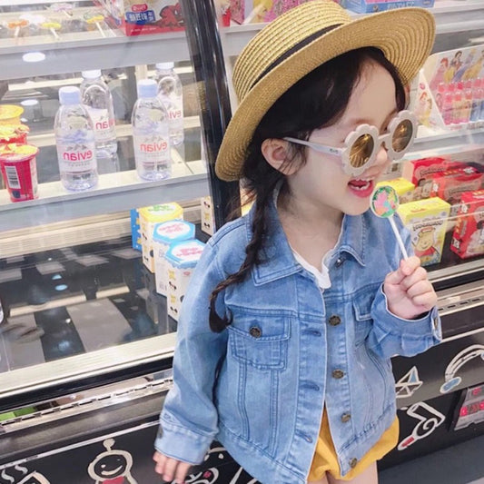 Children's Rainbow Denim Boys And Girls Denim Jacket