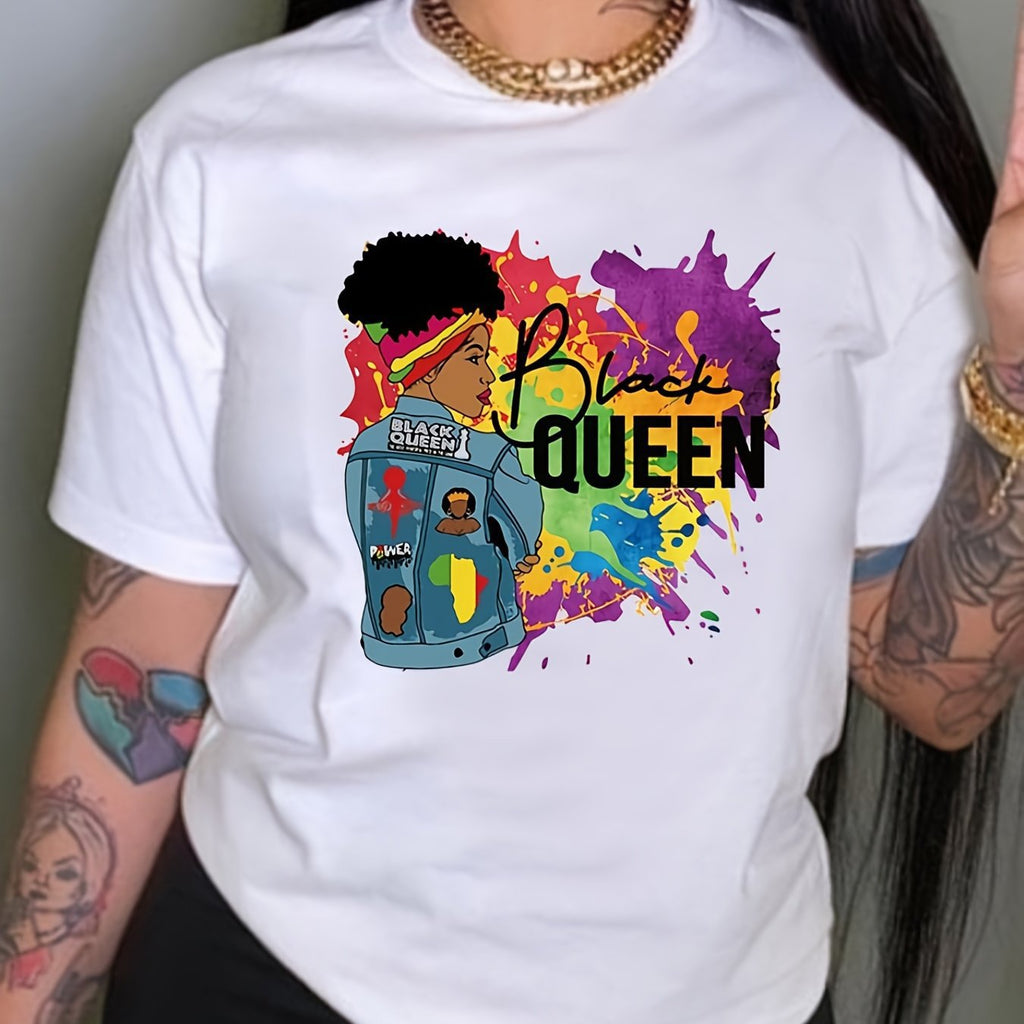 Large Size Women's Loose T-shirt Printing