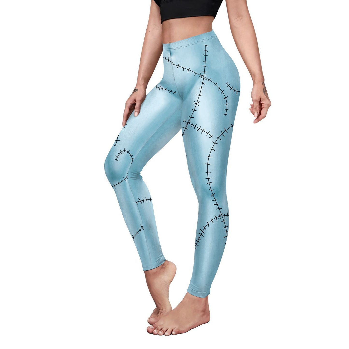 Christmas Horror Night Leggings with Sally Halloween Print - Digital Hip Shaping Pants