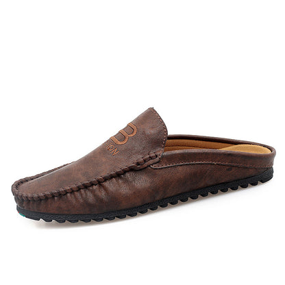 Men Leather Mules Casual Shoes Slipper Fashion