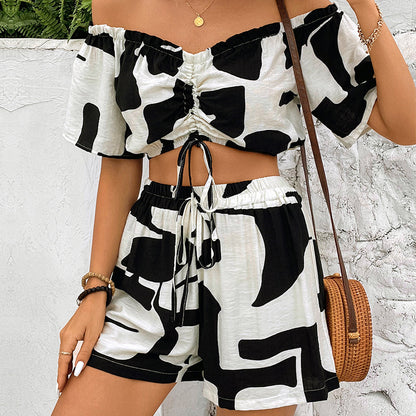 Women's Casual Shorts Two-piece Set