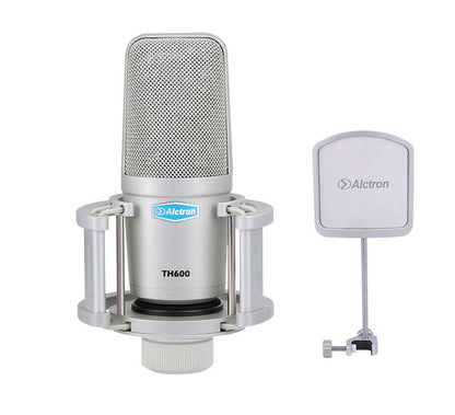 TH600 Large-Diaphragm Studio Condenser Microphone with Shock Mount & Pop Filter