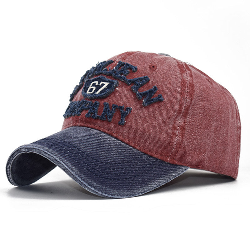 Spring Cotton Stitching And Old Washed Baseball Hat 3D Embroidery Adjustable Sunshade Hat