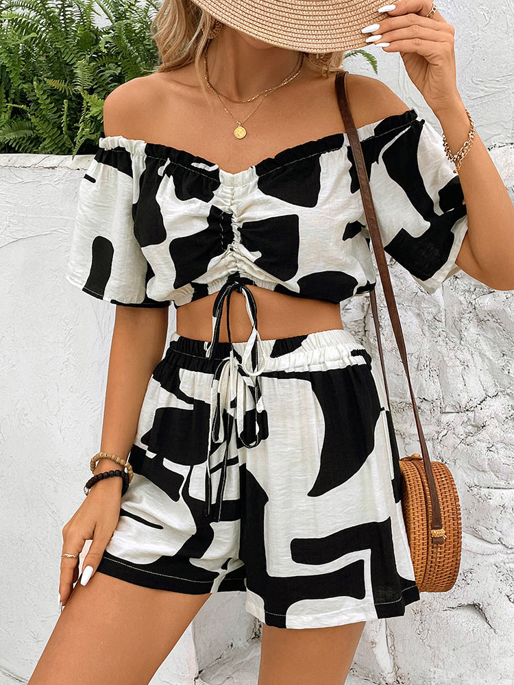 Women's Casual Shorts Two-piece Set