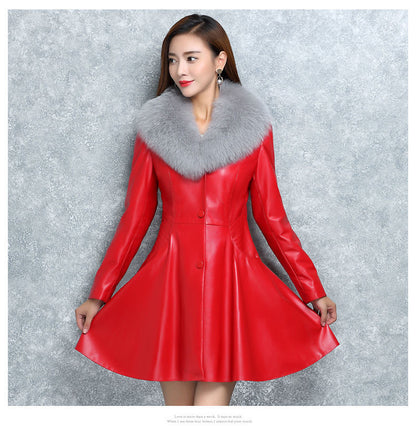 Women's Faux Fox Fur Collar Coat