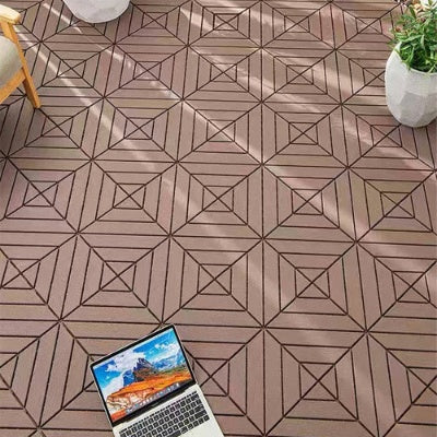 Plastic Interlocking Deck Tiles,44 Pack Patio Deck Tiles,12x12 Square Waterproof Outdoor All Weather Use, Outdoor And Indoor Patio Decking Tiles For Poolside Balcony Backyard, Red Brown