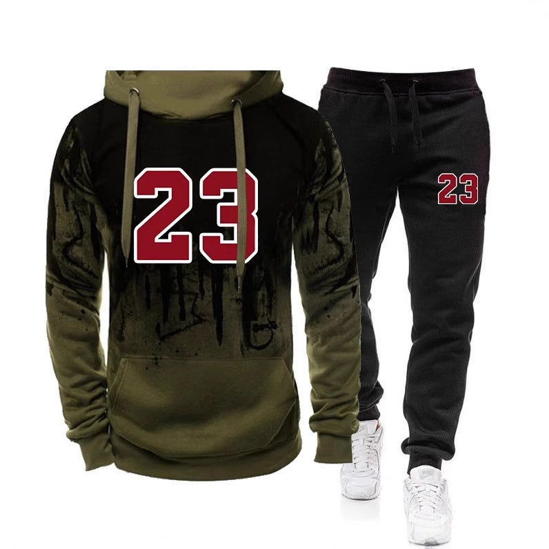Men's Sport Suit Splashed Ink Printing Sportswear