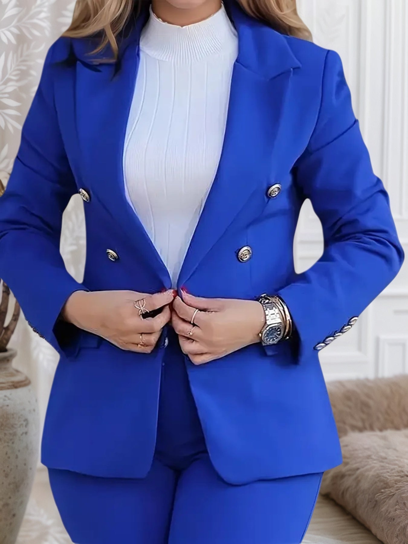 Women's Double-Breasted Suit Set