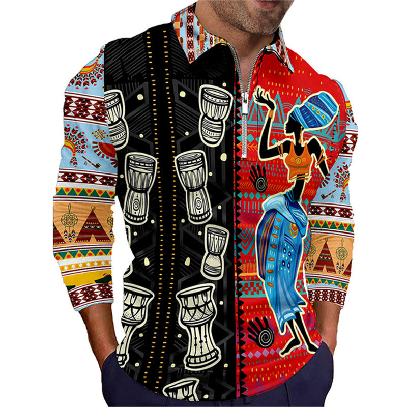 New 3D Printed Polo Shirt Short Sleeve Fashion