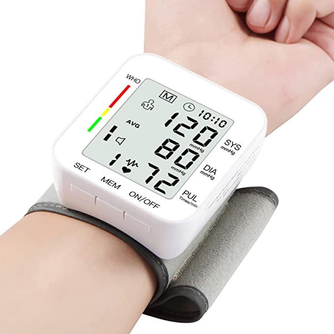 Voice-Enabled Wrist Blood Pressure Monitor with Memory and Irregular Heartbeat Detection