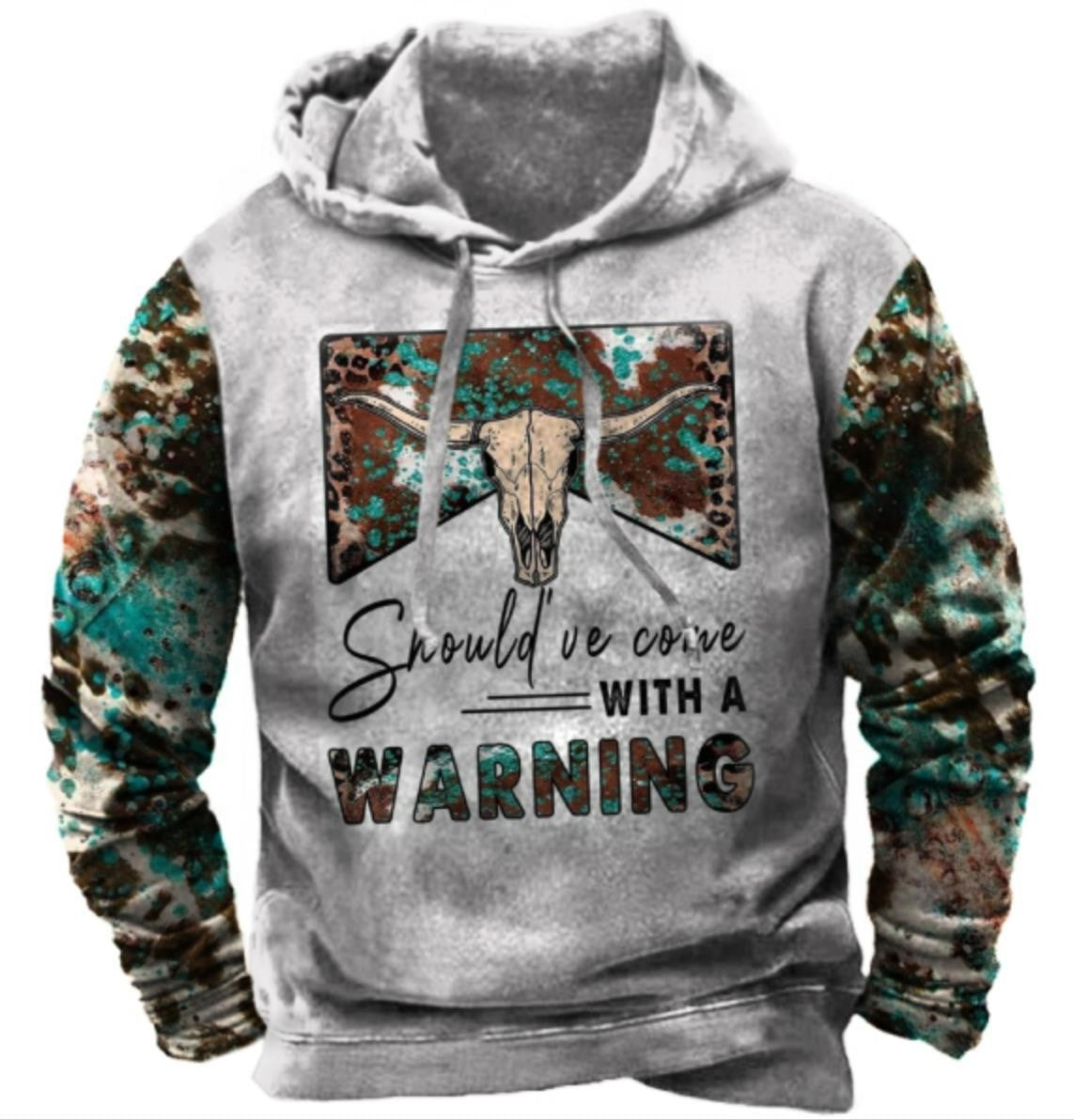 3D Printed Animal Graffiti Loose Hooded Sweater