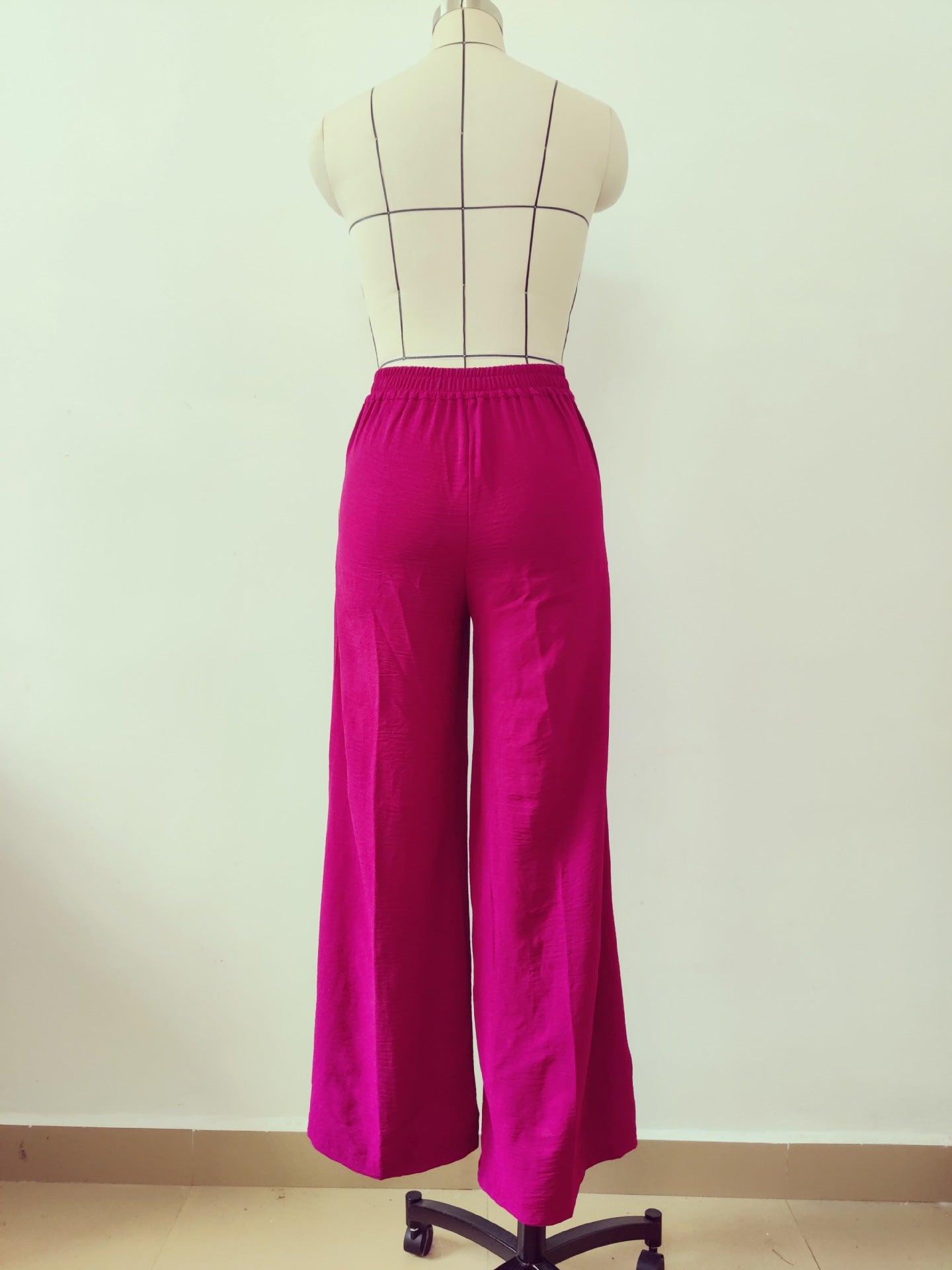 Solid Color Loose Pleated Wide-leg Casual Pants