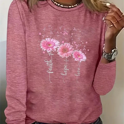 Women's New Long Sleeve 3D Printed Crew Neck Sweatshirt