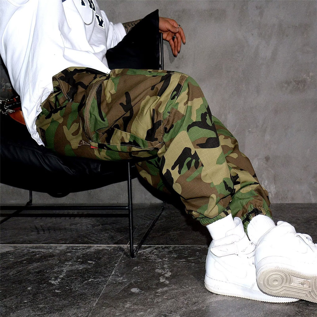 Retro High Street Camouflage Men Casual Working Pants