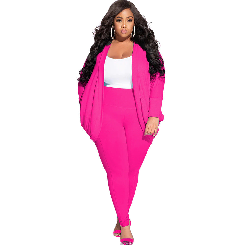 Cardigan And Leggings Plus Size Suit For Women