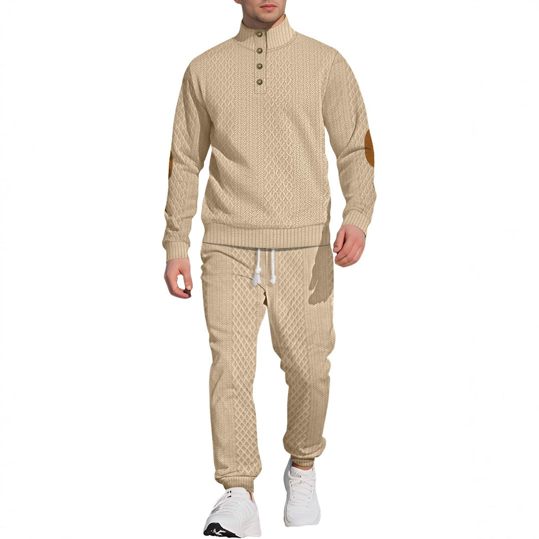 Stand Collar Long Sleeve Trousers Leisure Sports Outdoor Sweater Pants Suit