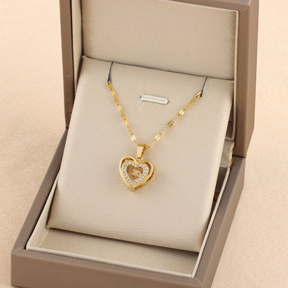 Double-layer Smart Love Titanium Steel Necklace