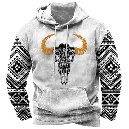 3D Printed Animal Graffiti Loose Hooded Sweater