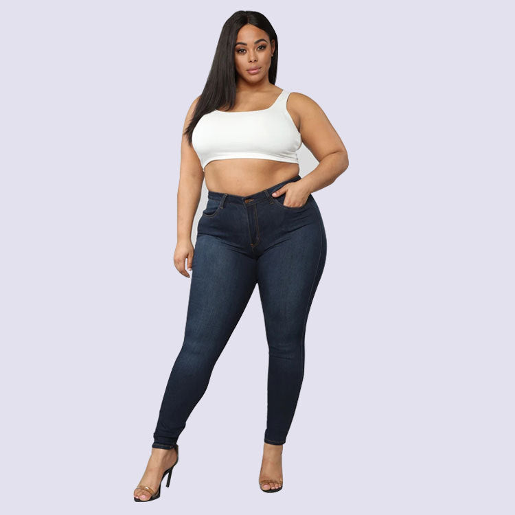 Pantalon crayon en denim à haute élasticité pour femmes