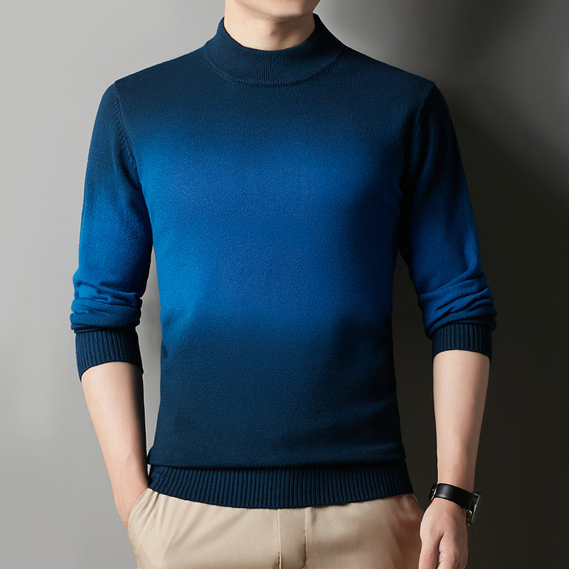Men's Smudged Half Turtleneck Sweater Bottoming Shirt