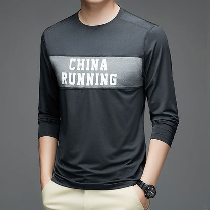 Long Sleeve T-shirt Men's Spring Fall Fashion Brand