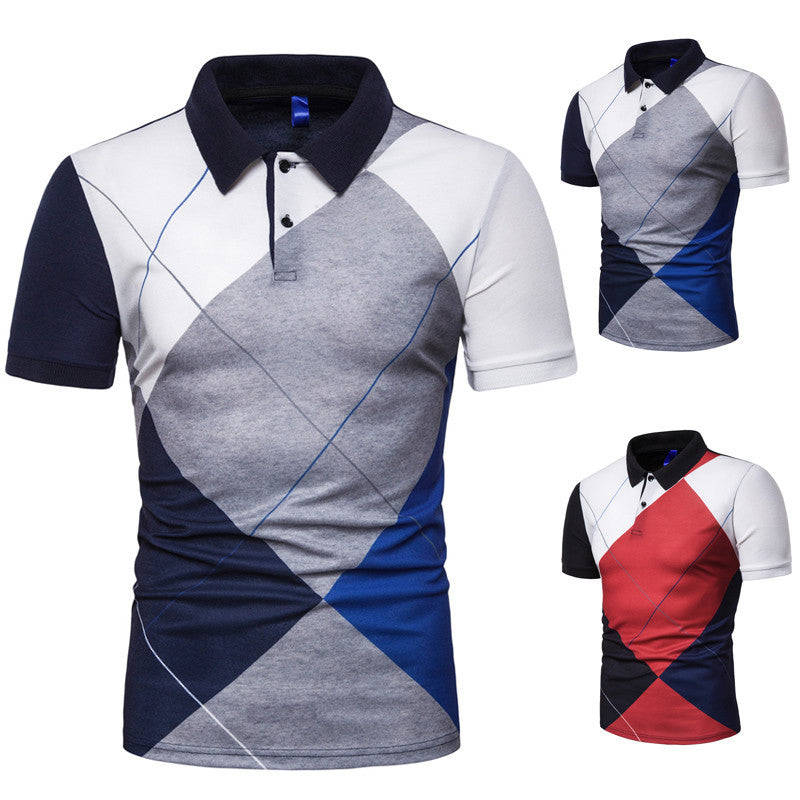 Printed Short-sleeved Lapel  POLO Shirt