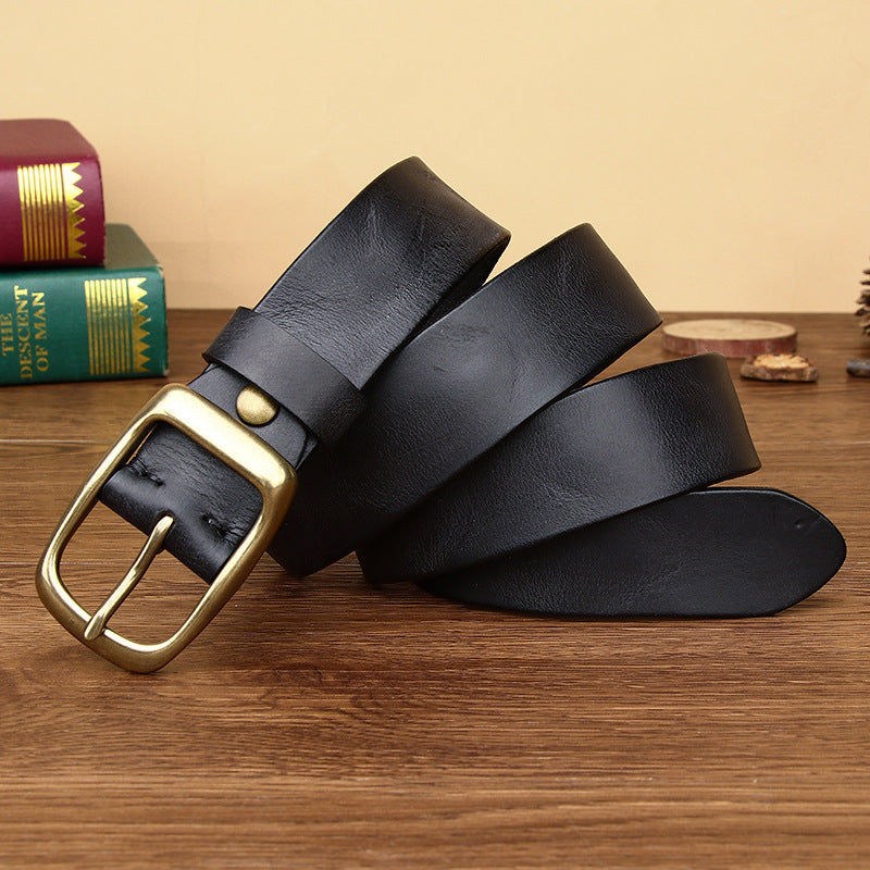 Men's Retro Pure Cowhide Jeans Belt Trend