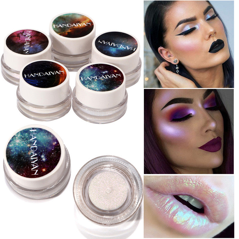 5 colores Aurora camaleón resaltador 3D brillo sombra de ojos bronceador crema de contorno Arco Iris resaltando cosméticos de belleza