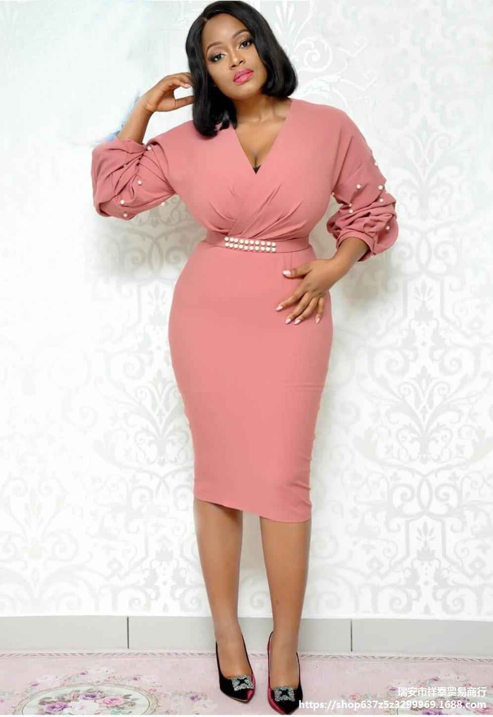 Vestido de moda informal de manga larga de primavera y verano para mujer