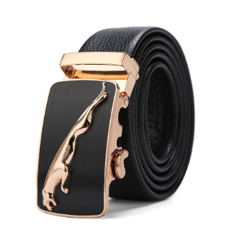 Ceinture en cuir à boucle automatique en cuir souple pour hommes d'affaires
