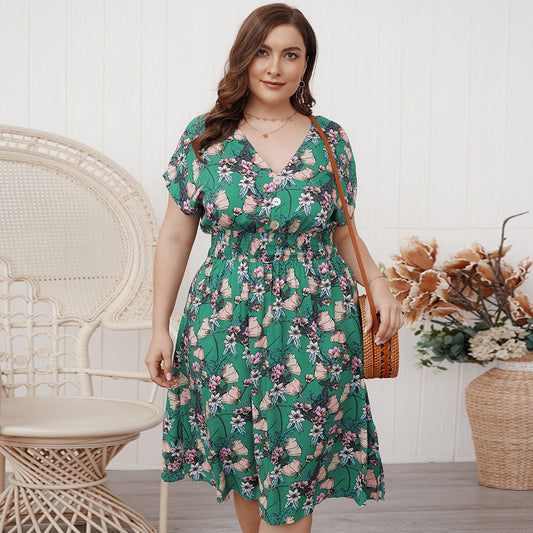 Women Plus Size Print Dress