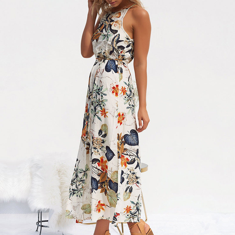 Sling Rayon Printed Long Beach Dress