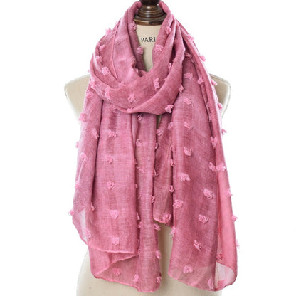 Ethnic tie-dye cotton and linen scarf